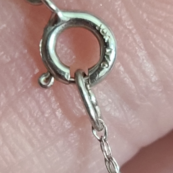 10k WHT gold 18" necklace natural pearl pendant 6.8 mm dainty chain vtg estate - Picture 2 of 7